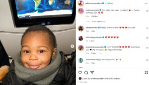 “Our baby” – Regina Daniels reacts as ex-boyfriend Somadina Adinma showcases his son on his first birthday