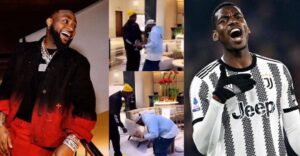 “So OBO dey wear fake” – Moment Davido links up with footballer Paul Pogba in Spain stirs reactions