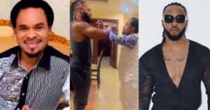“This guy don carry Flavour enter cult without knowing” – Strange greetings between Odumeje and Flavour causes stir