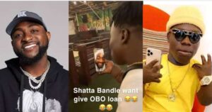 “You wan take loan” – Shatta Bandle raises eyebrows with a bold offer to Davido following his Grammy Awards loss
