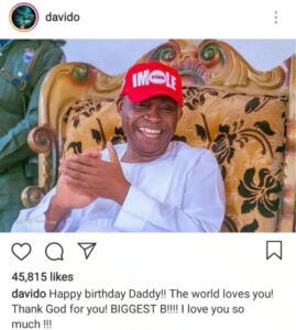 “The world loves you” – Davido celebrates father’s 68th birthday