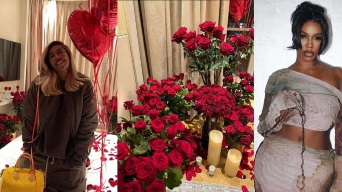 “E big pass garden of Eden” – Tiwa Savage superexcited as she receives huge valentine gift from anonymous lover
