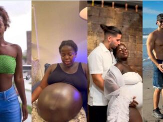 Lady stirs reactions as she shares her pregnancy transformation