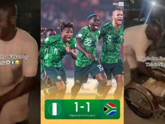 Miraculous moment alleged ‘Cripple’ walks as Nigeria defeats South Africa, clinches AFCON finals spot