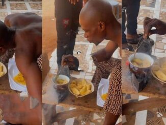 “Nothing you wan tell me he don go Kiri Kiri before” – Speculations as man fries plantain using iron