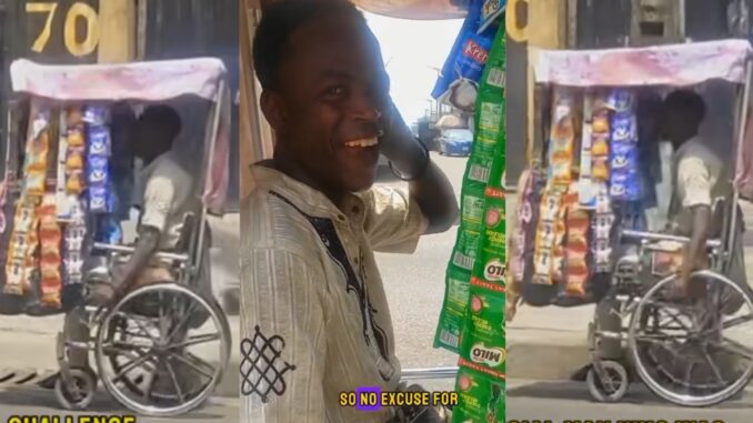 Physically challenged man selling goods from wheelchair stirs emotional reactions