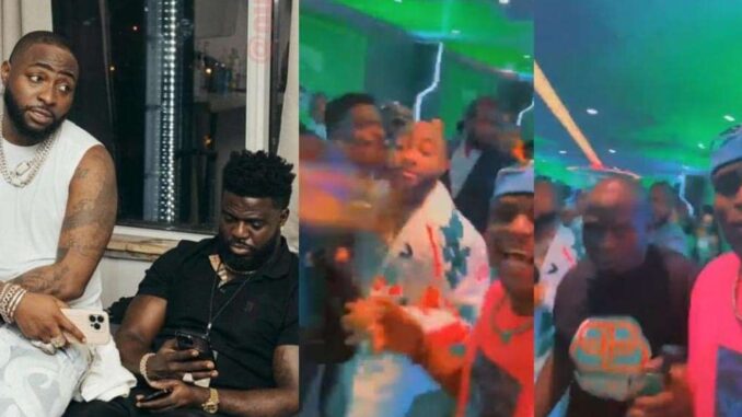 “This is so bad” – Video trends as Davido bodyguard Lati punches a fan for taking pictures with the singer