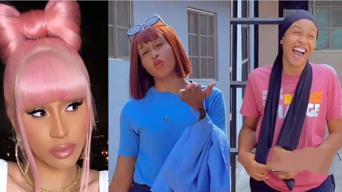 “This one na ABA Cardi B” — Lady shows off striking resemblance between her friend and Cardi