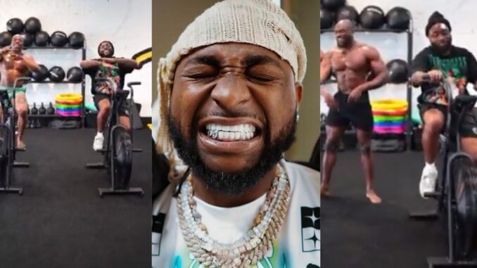 "Waste of time, David will go back home to meet Chioma’s food" - Davido’s gym workout video sparks social media buzz
