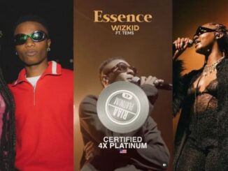 Wizkid’s hit song “Essence” makes history as it gets certified quadruple platinum in the US