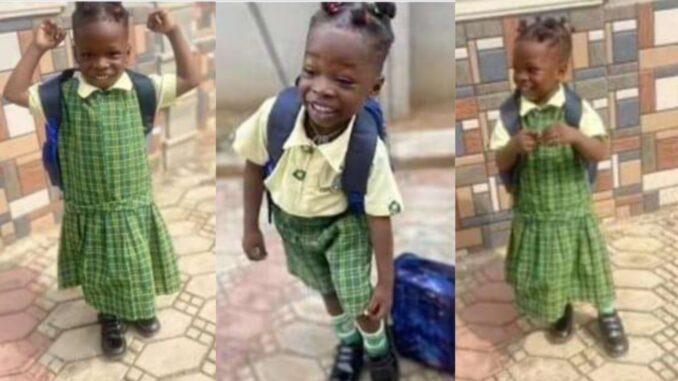 Mum shares video as son returns from school in female uniform