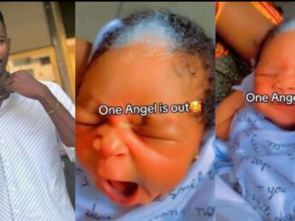 “You can’t cheat in this family” – Reactions as baby is born with striking grey hair like her dad